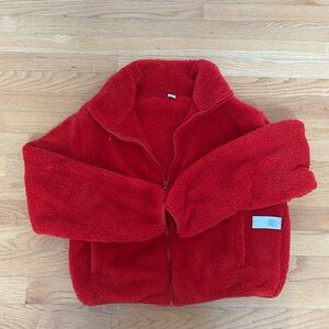 Cozy Fleece crop Womens Oldnavy Red Jacket